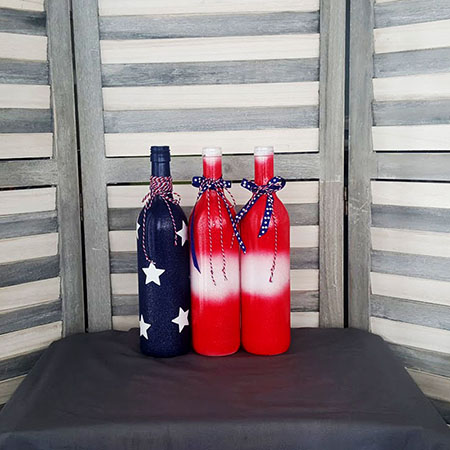 Patriotic Wine Bottle Pinterest Party Creative Outlets Studio The Fourth Is Just Around Corner Why Not Make Some New Decorations For Your House Or Backyard Come Join Us Our Patriotic Wine Bottle Pinterest